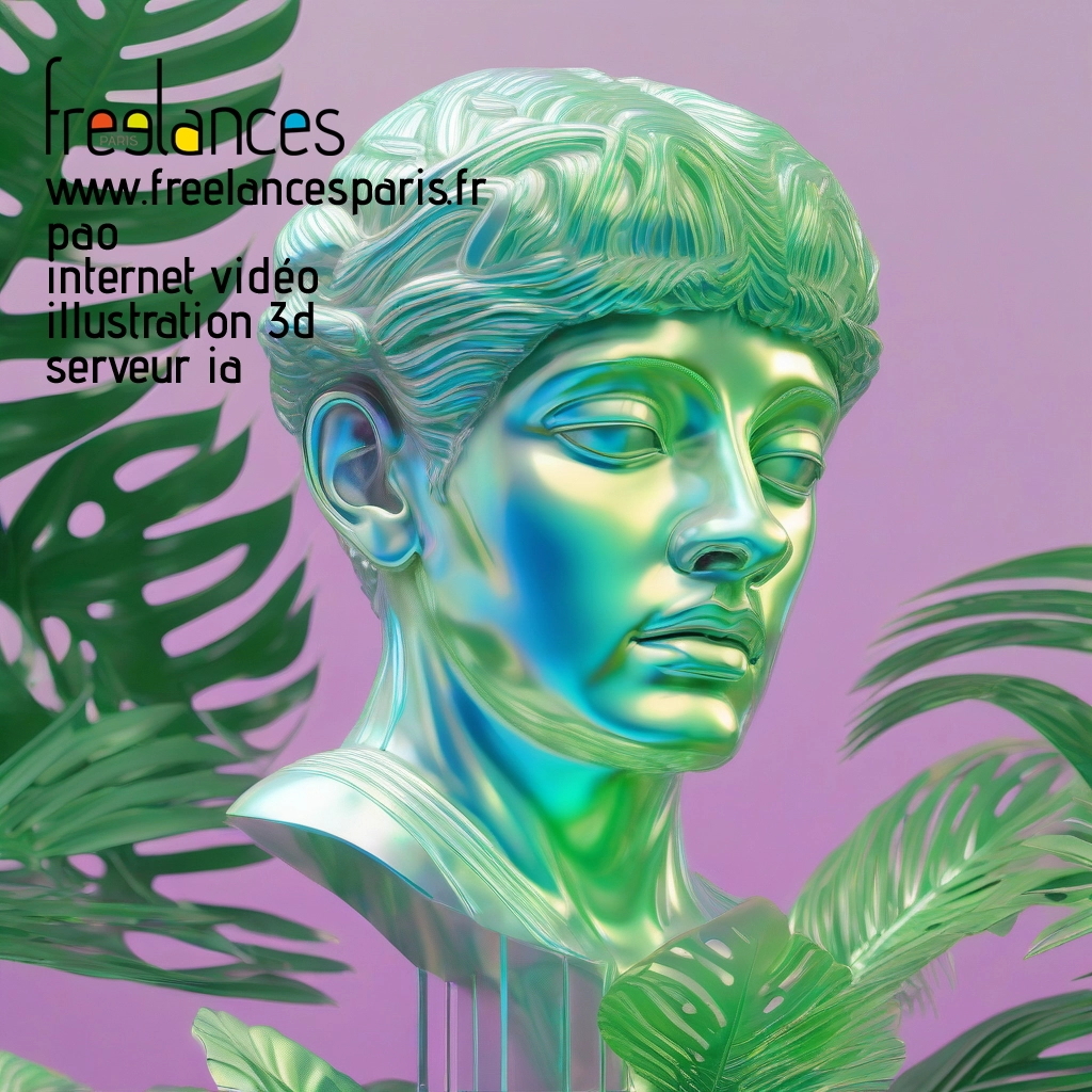 Pao mise en page internet vidéo illustration 3d serveur IA générative AI freelance paris studio de création magazines uax7b220